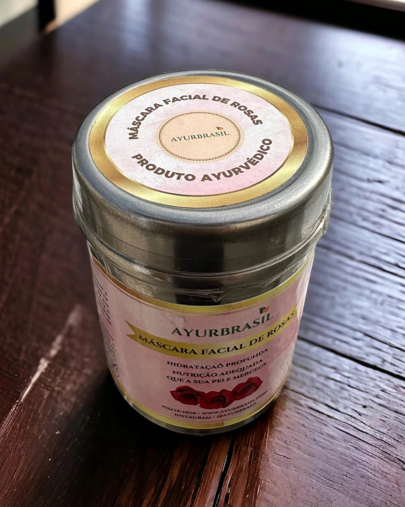 Máscara Facial de Rosas - Hidrata Renova e Clareia a Pele - Ayur Brasil