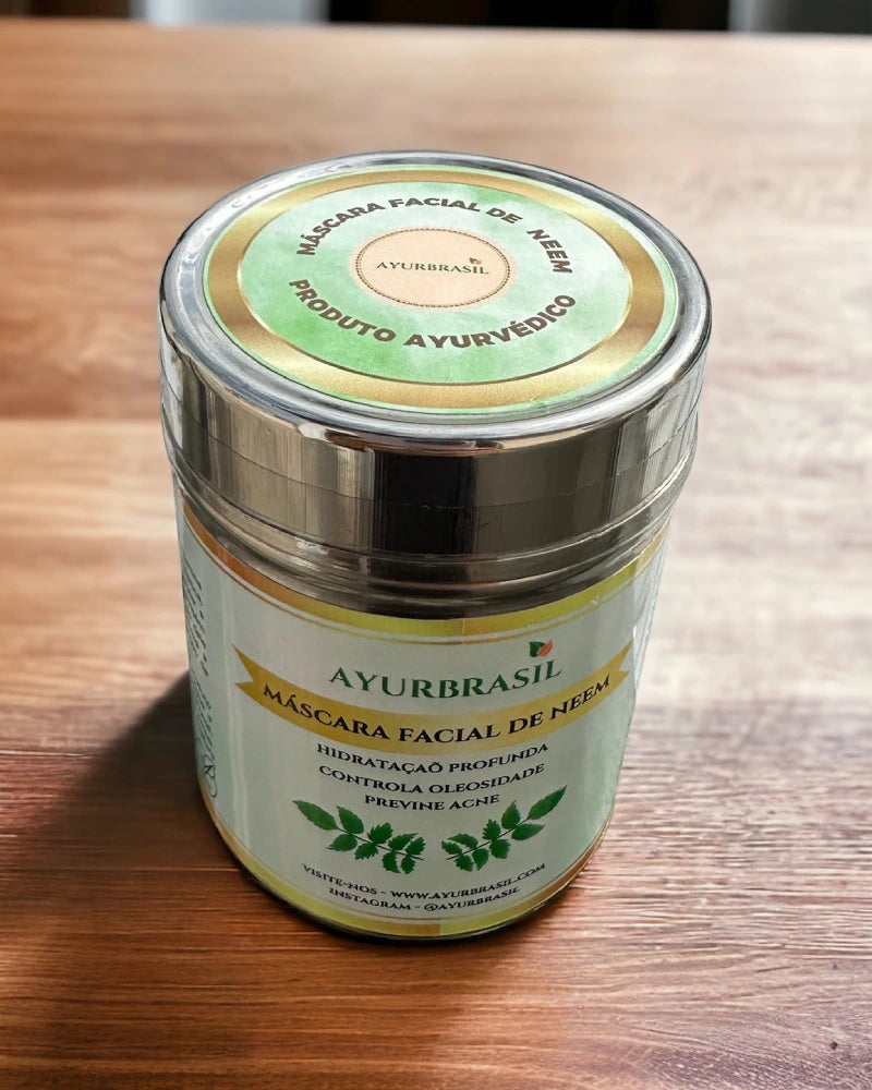 Máscara Facial de Neem - Solução para Peles Oleosas e Acneicas - Ayur Brasil