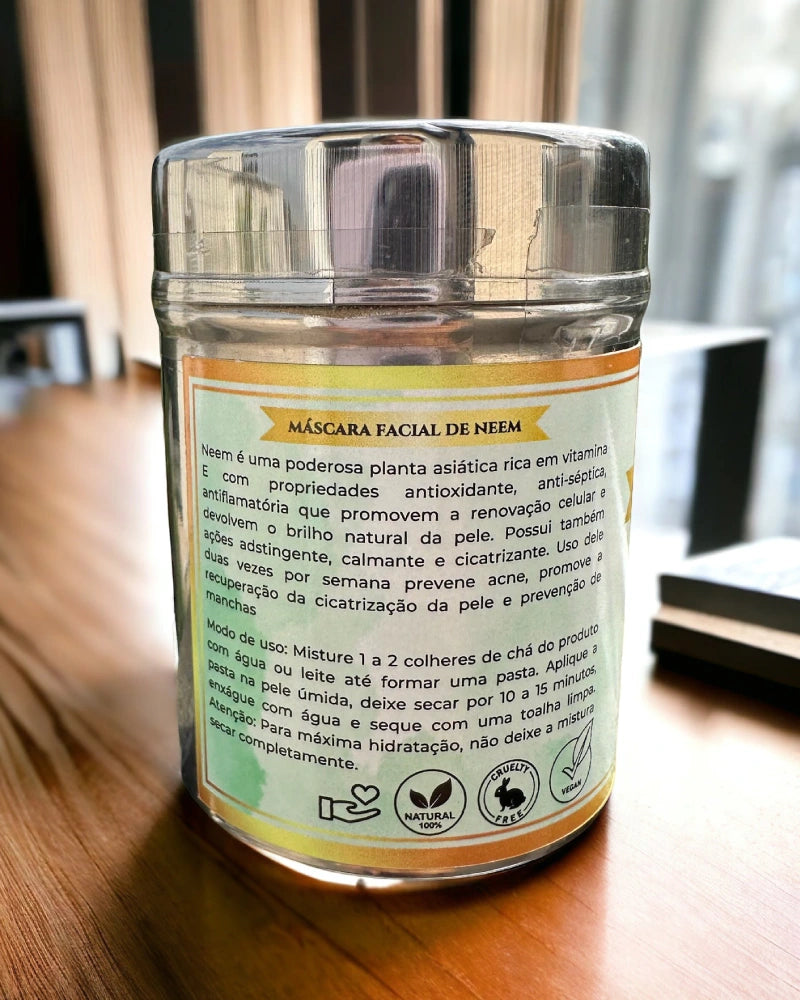 Máscara Facial de Neem - Solução para Peles Oleosas e Acneicas - Ayur Brasil