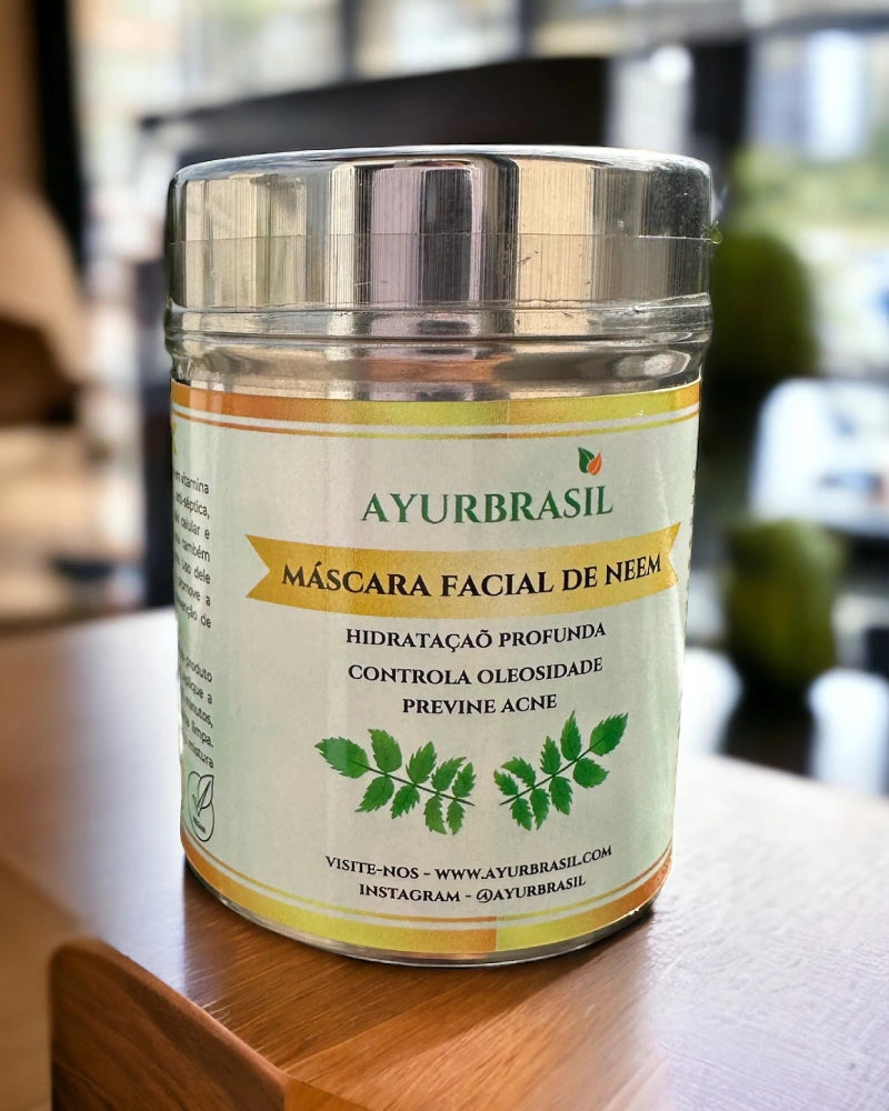 Máscara Facial de Neem - Solução para Peles Oleosas e Acneicas - Ayur Brasil