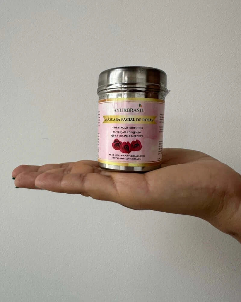 Máscara Facial de Rosas - Hidrata Renova e Clareia a Pele - Ayur Brasil