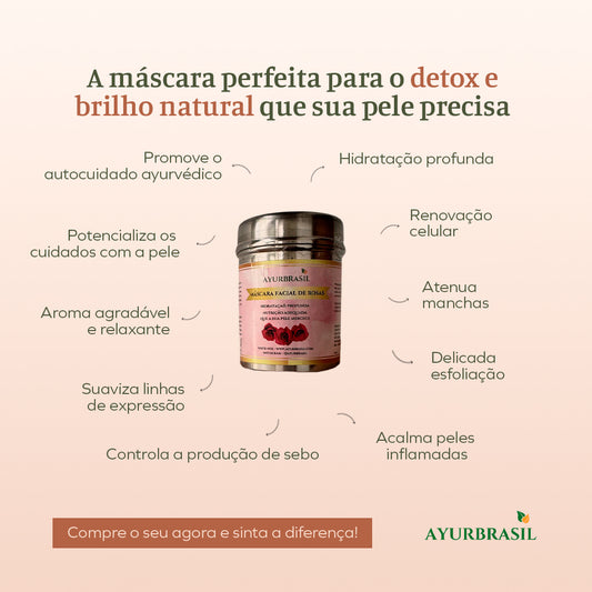 Máscara Facial de Rosas AyurBrasil