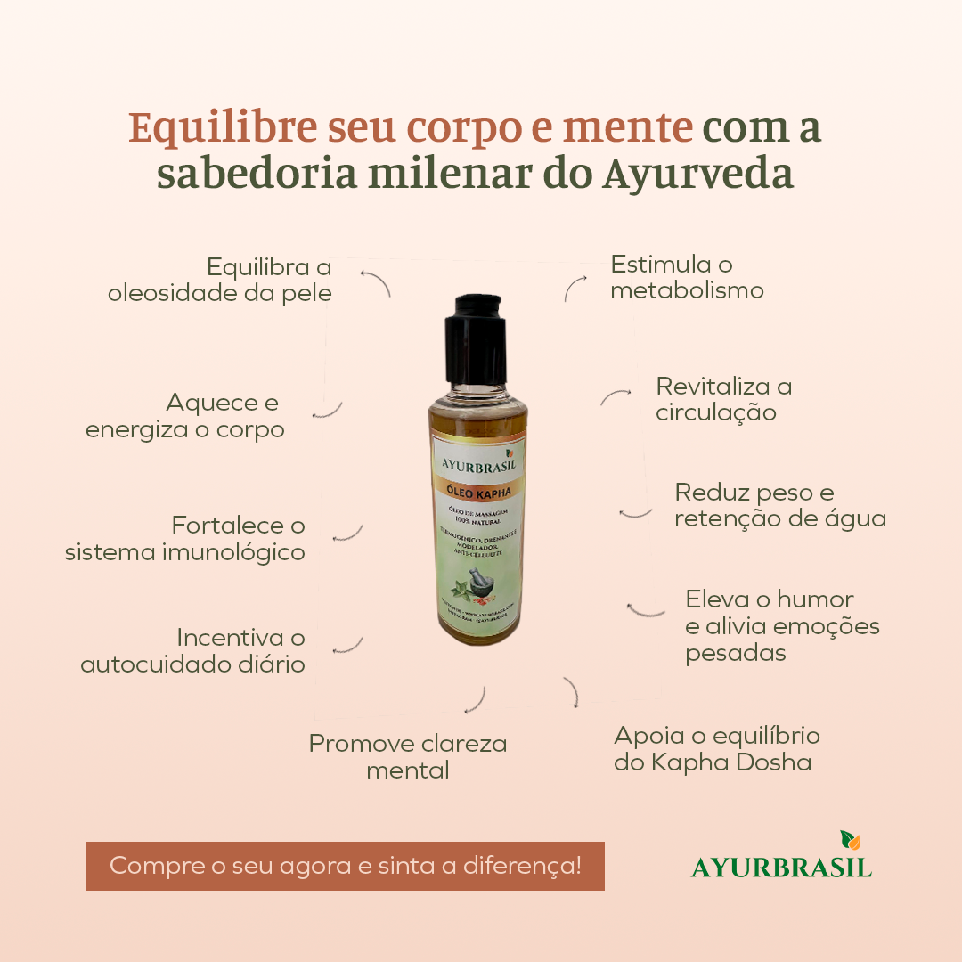 Óleo de Massagem Kapha 140ml – Equilíbrio, Energia e Bem-Estar - Ayur Brasil