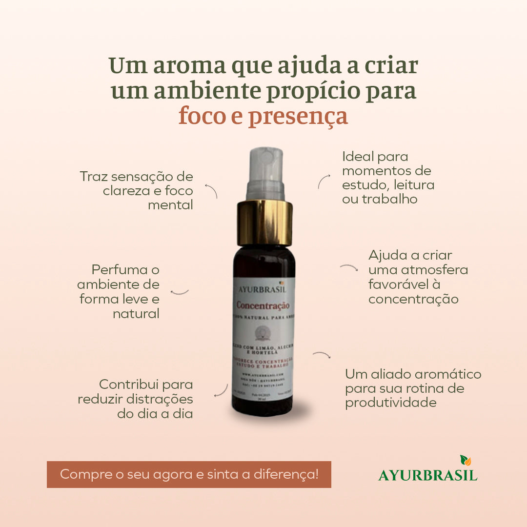 Spray Natural – Concentração | Foco, Clareza Mental e Presença