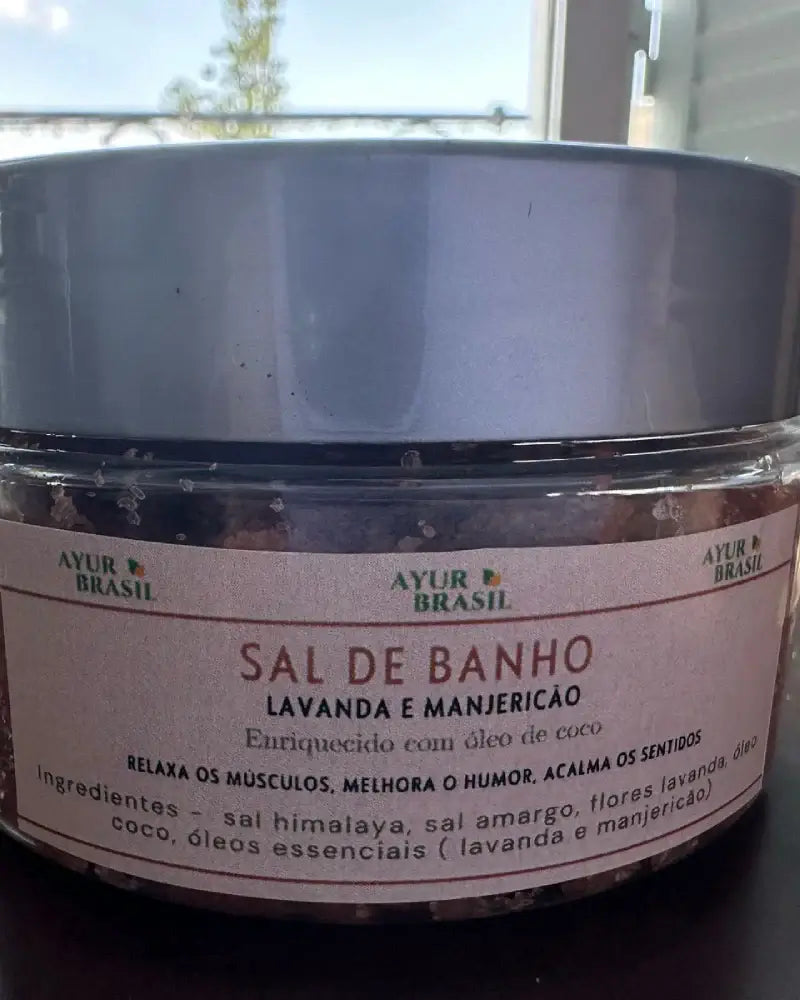 Sais de Banho Esfoliante de Lavanda e Manjericão Sagrado - Ayur Brasil