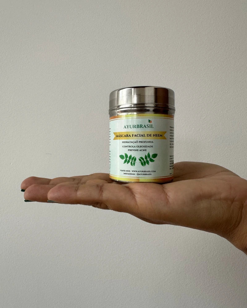 Máscara Facial de Neem - Solução para Peles Oleosas e Acneicas - Ayur Brasil