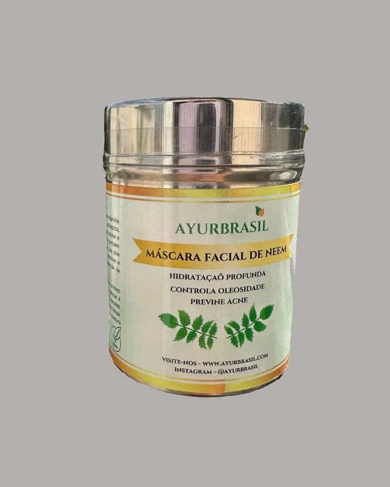 Máscara Facial de Neem - Solução para Peles Oleosas e Acneicas - Ayur Brasil