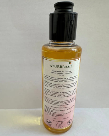 Óleo de Rosas e Gerânio 140ml – Nutrição e Rejuvenescimento - Ayur Brasil