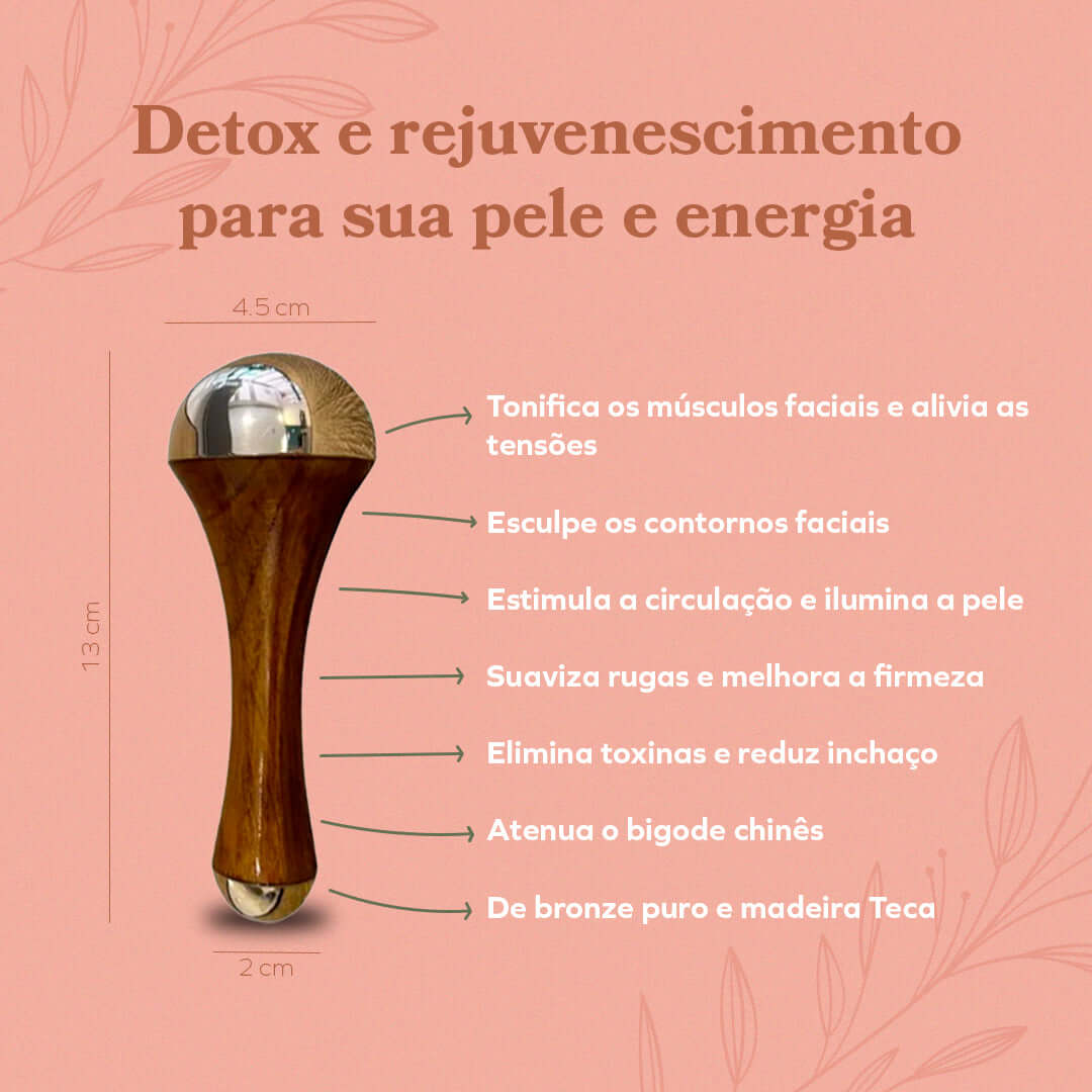 Detox e rejuvenescimento para sua pele e energia com massageador indiano de Kansa