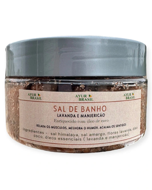 Sais de Banho Esfoliante de Lavanda e Manjericão Sagrado - Ayur Brasil