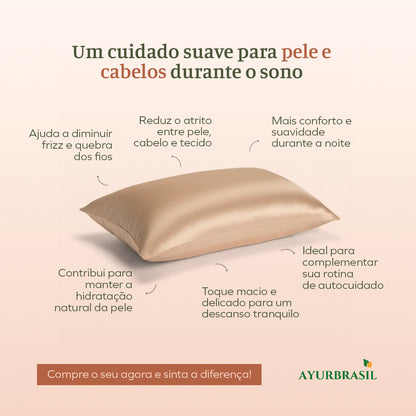 Fronha de Seda Premium AyurBrasil – Cuidado Noturno para Pele e Cabelos