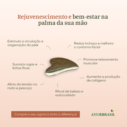 Kansa Gua-sha Massageador Facial Ayurvédico