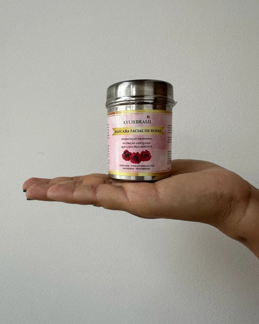 Máscara Facial de Rosas - Hidrata Renova e Clareia a Pele - Ayur Brasil