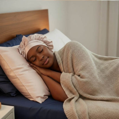 Touca de Seda Premium AyurBrasil – Ritual Noturno para Cabelos Saudáveis