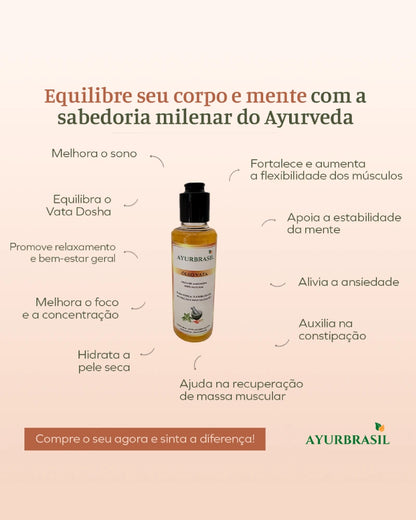 Óleo de Massagem Vata 140ml – Equilíbrio, Relaxamento e Hidratação Profunda - Ayur Brasil