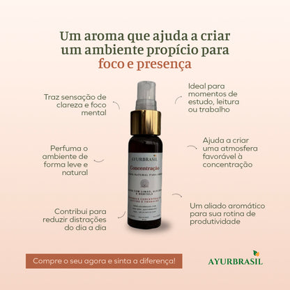 Spray Natural – Concentração | Foco, Clareza Mental e Presença