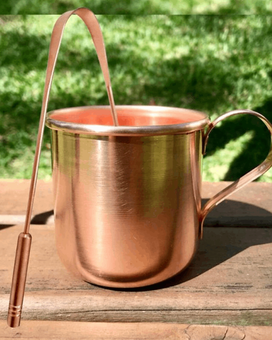 Kit Limpador de Língua e Caneca de Cobre Puro - Ayur Brasil